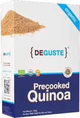 Organic and conventional recooked quinoa